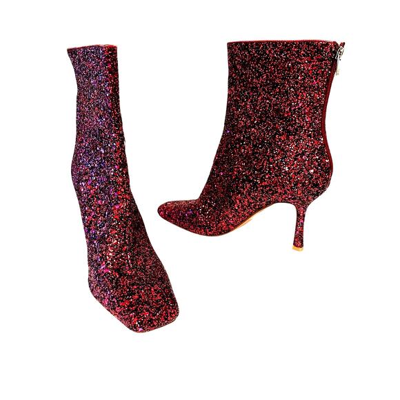 NY & Company Ankle Logan Bootie Pink Glitter Pointed Toe Stiletto Heel Sz 10 Y2K - Picture 3 of 13